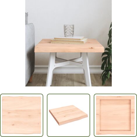 vidaXL Piano per tavolo -  Piano per Tavolo 40x40x(2-4) cm Rovere Non Trattato Bordi Vivi