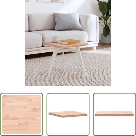 vidaXL Piano per tavolo -  Piano per Tavolo 40x40x2,5 cm Quadrato Legno Massello di Faggio