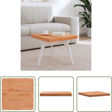vidaXL Piano per tavolo -  Piano per Tavolo 50x50x4 cm Quadrato Legno Massello di Faggio
