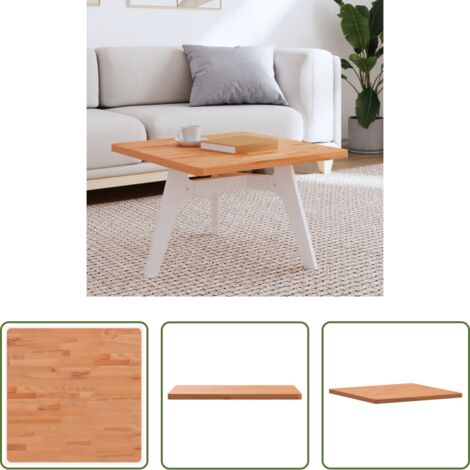 vidaXL Piano per tavolo -  Piano per Tavolo 60x60x2,5 cm Quadrato Legno Massello di Faggio