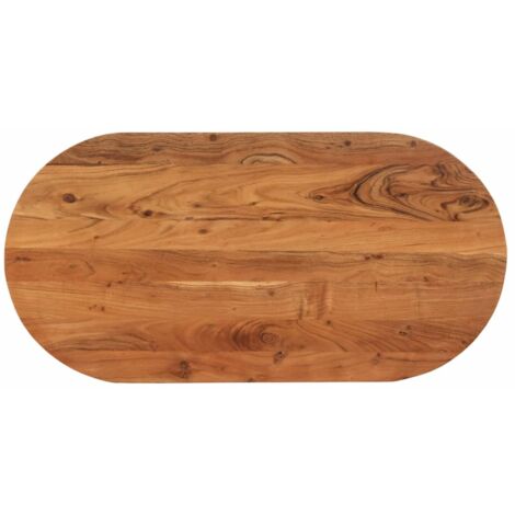 vidaXL Piano Tavolo 80x40x2,5cm Ovale in Legno Massello di Acacia