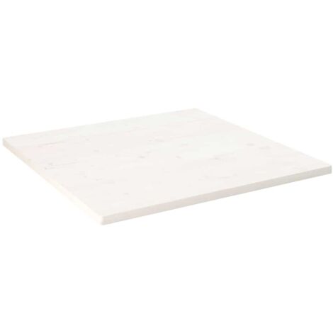 vidaXL Piano Tavolo Bianco 80x80x2,5cm Legno Massello di Pino Quadrato