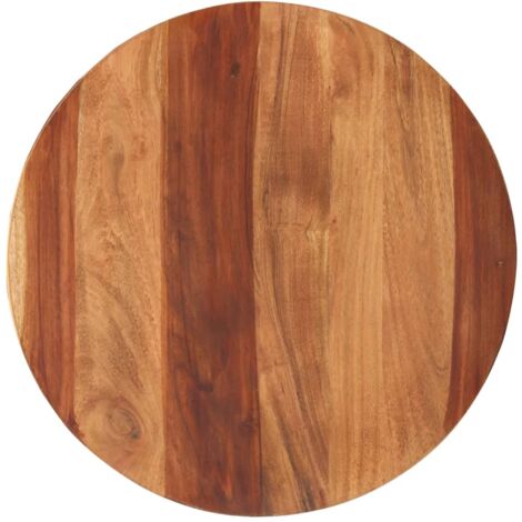 vidaXL Piano Tavolo in Legno Massello di Acacia Rotondo 25-27 mm 50 cm