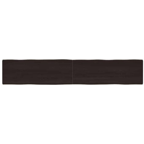 vidaXL Piano Tavolo Marrone Scuro 220x40x(2-6)cm Rovere Non Trattato