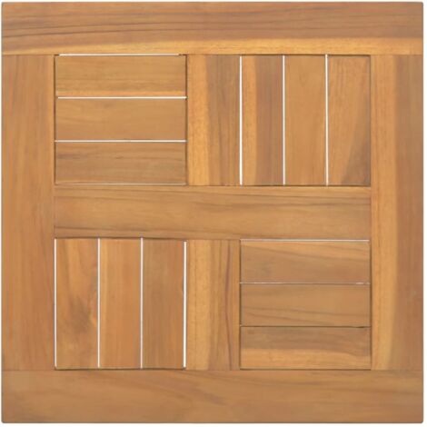 vidaXL Piano Tavolo Quadrato 40x40x2,5 cm in Legno Massello di Teak