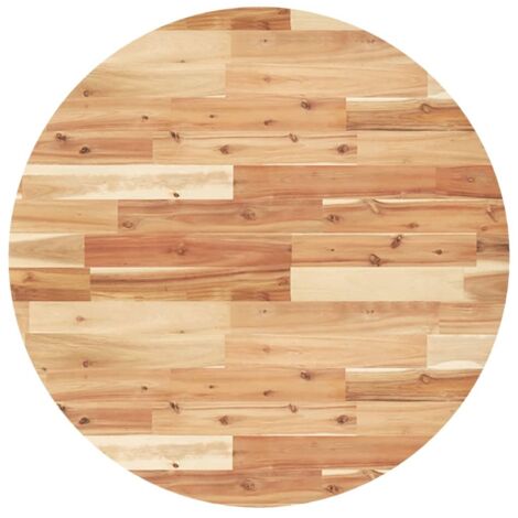 vidaXL Piano Tavolo Rotondo Ø80x2 cm in Legno Massello di Acacia