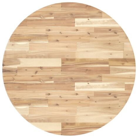 vidaXL Piano Tavolo Rotondo Ø90x2 cm in Legno Massello di Acacia