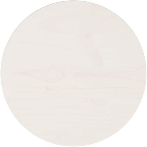 vidaXL Piano Tavolo Rotondo Bianco Ø30x3 cm in Legno Massello di Pino
