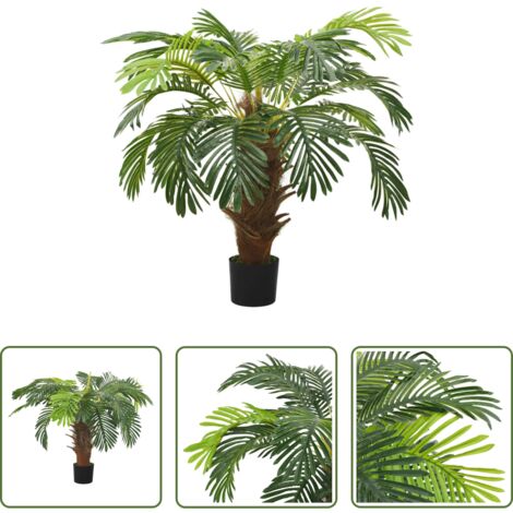 vidaXL Pianta artificiale -  Palma Cycas Artificiale con Vaso 90 cm Verde