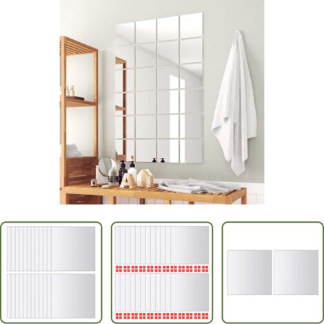 vidaXL Piastrelle quadrate -  Piastrelle a Specchio 48 pz Quadrate in Vetro