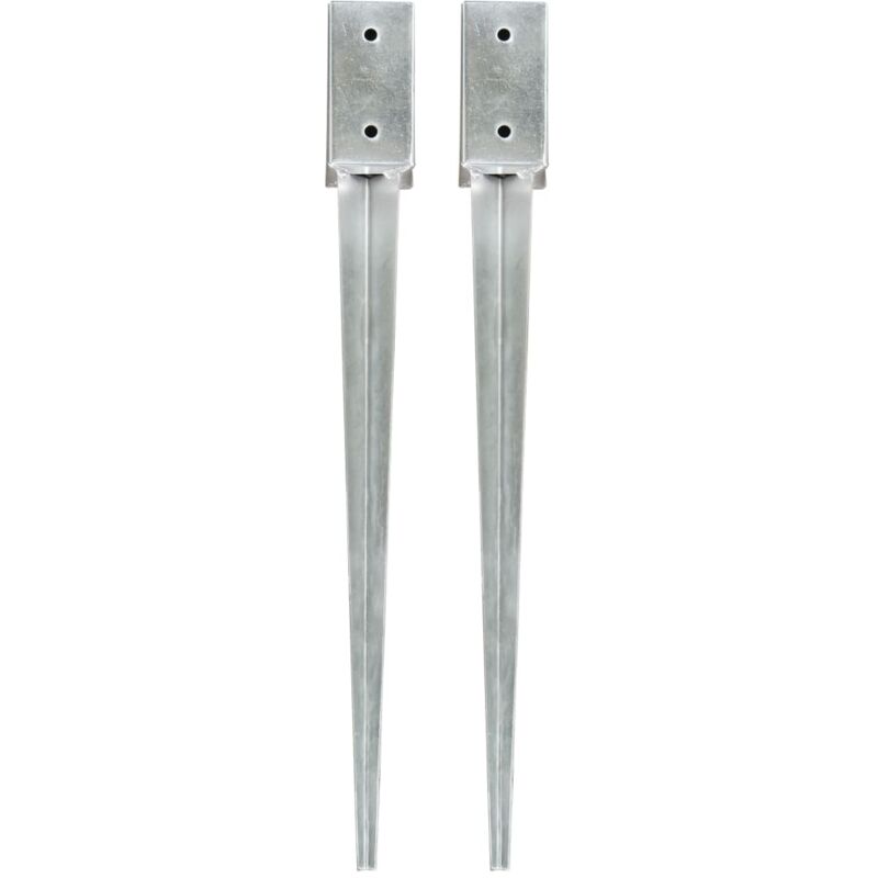 

vidaXL Picas de Tierra Acero Galvanizado Plateado 2 Unidades 7x7x75 cm