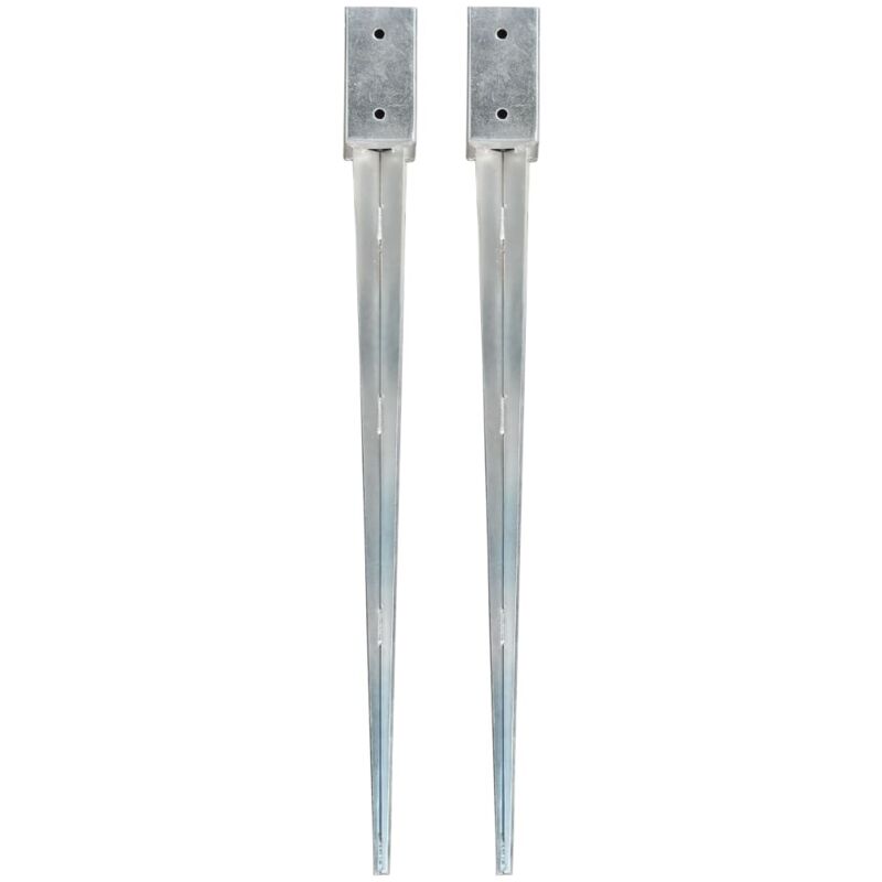 

Picas de Tierra Acero Galvanizado Plateado 2 Unidades 7x7x90 cm - Vidaxl