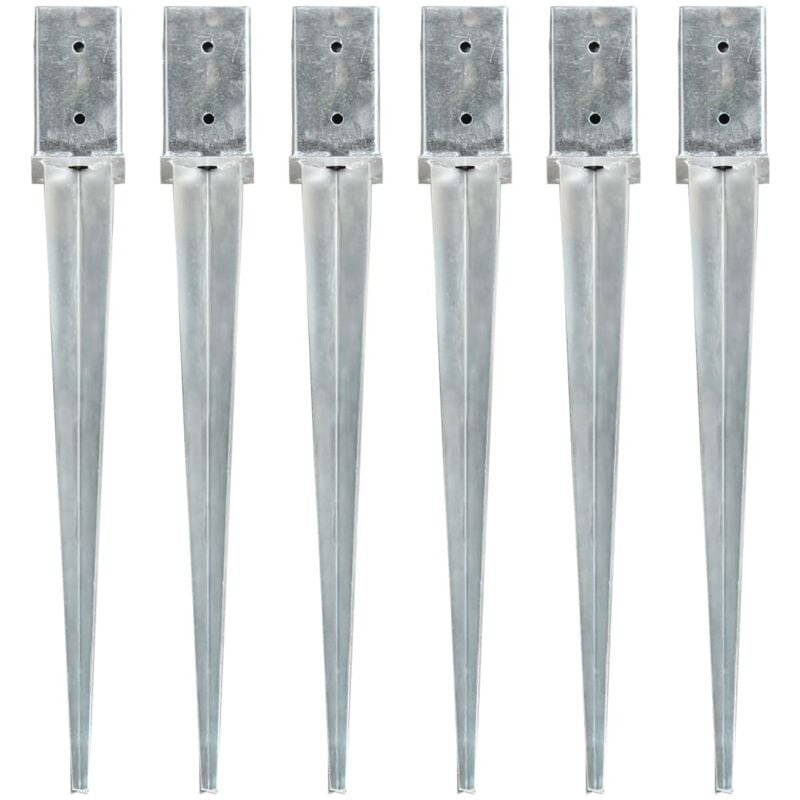 

Picas de Tierra Acero Galvanizado Plateado 6 Unidades 8x8x76 cm - Vidaxl