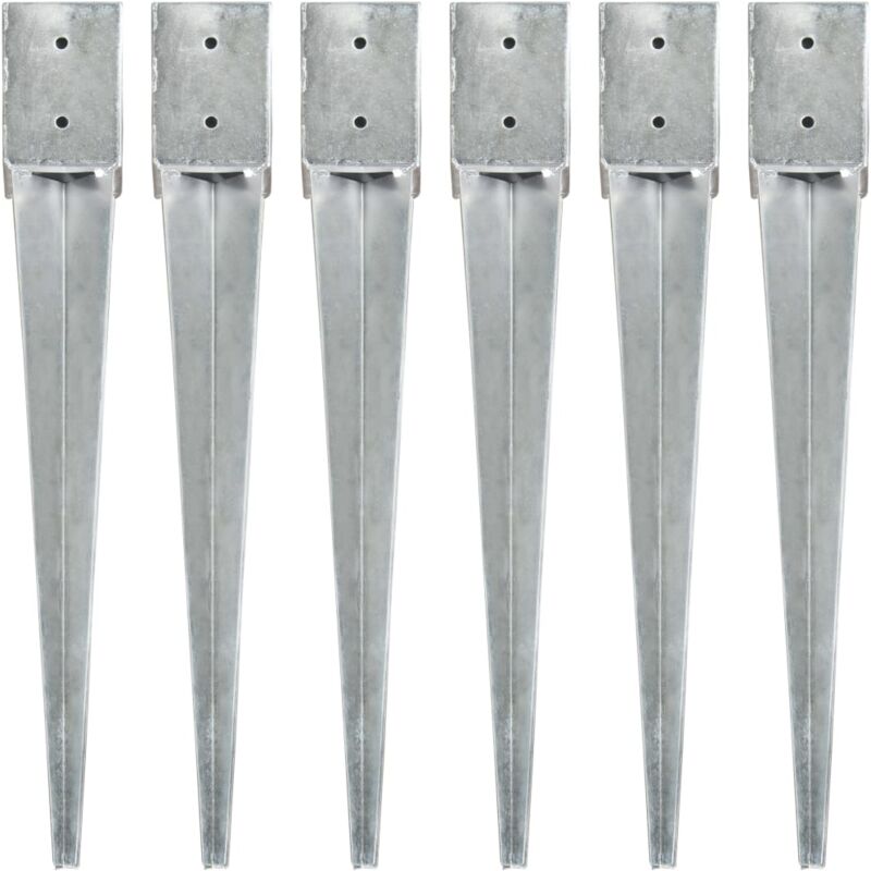 

Picas de Tierra Acero Galvanizado Plateado 6 Unidades 10x10x76 cm - Vidaxl