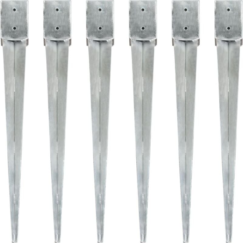 

Picas de Tierra Acero Galvanizado Plateado 6 Unidades 10x10x91 cm - Vidaxl