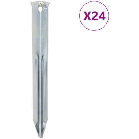 vidaXL Picchetti per Tenda 24 pz 17 cm Ø20 mm in Acciaio Zincato