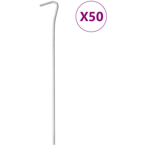 vidaXL Picchetti per Tenda 50 pz 23 cm Ø4 mm in Acciaio Zincato