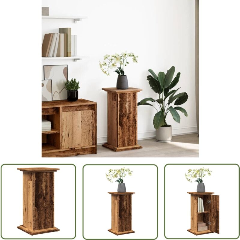 The Living Store - vidaXL Piédestal avec rangement vieux bois bois d'ingénierie
