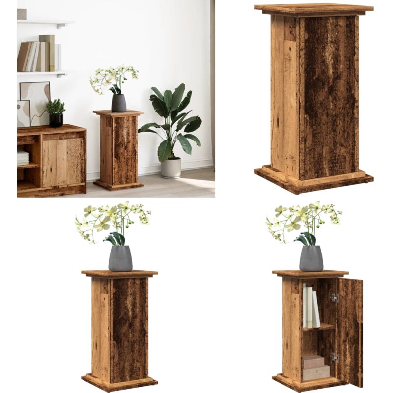 Vidaxl - Piédestal avec rangement vieux bois bois d'ingénierie