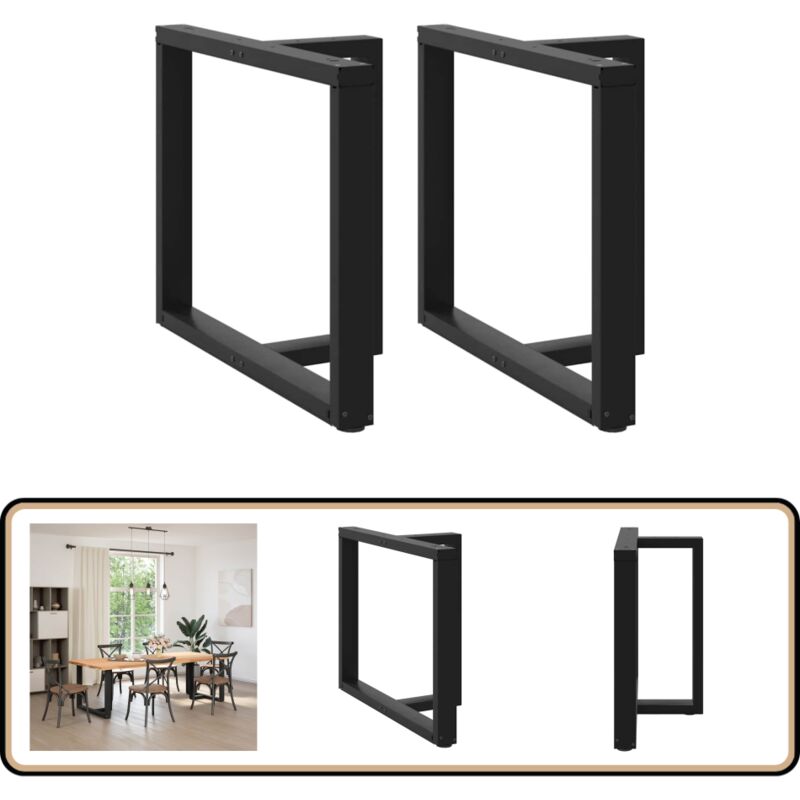 Vidaxl - Pieds de table à manger forme de t 2 pcs noir 100x35x(72-73) cm