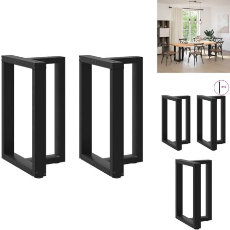 Vidaxl – Pieds de table à manger forme de T 2 pcs noir 60x35x(72-73) cm – Acier enduit de poudre – Niveleurs réglables – Conception robuste