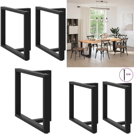 vidaXL Pieds de table à manger forme de T 2 pcs noir 90x35x(72-73) cm