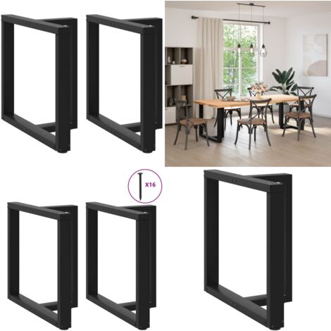 vidaXL Pieds de table à manger forme de T 2 pcs noir 80x35x(72-73) cm