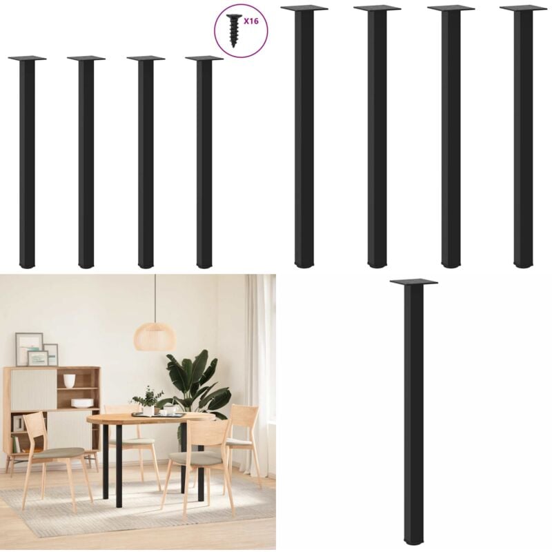 Vidaxl - Pieds de table basse 4 pcs noir 72-74 cm acier