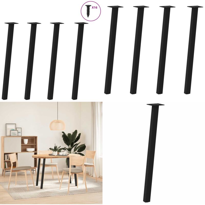 Pieds de table basse 4 pcs noir 72 cm acier - Vidaxl