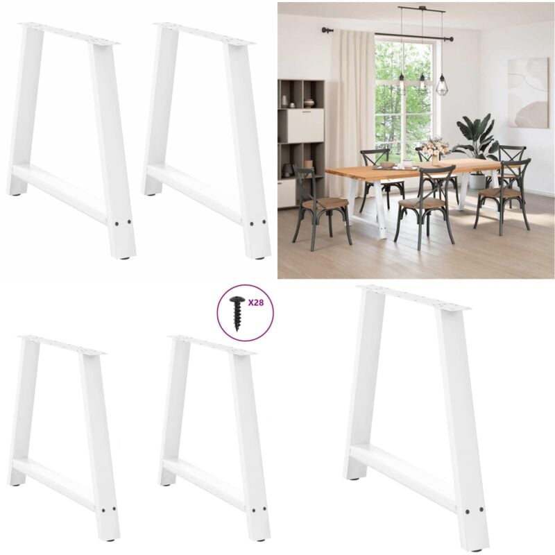 Vidaxl - Pieds de table basse forme de a 2 pcs blanc 90x(72-73) cm acier