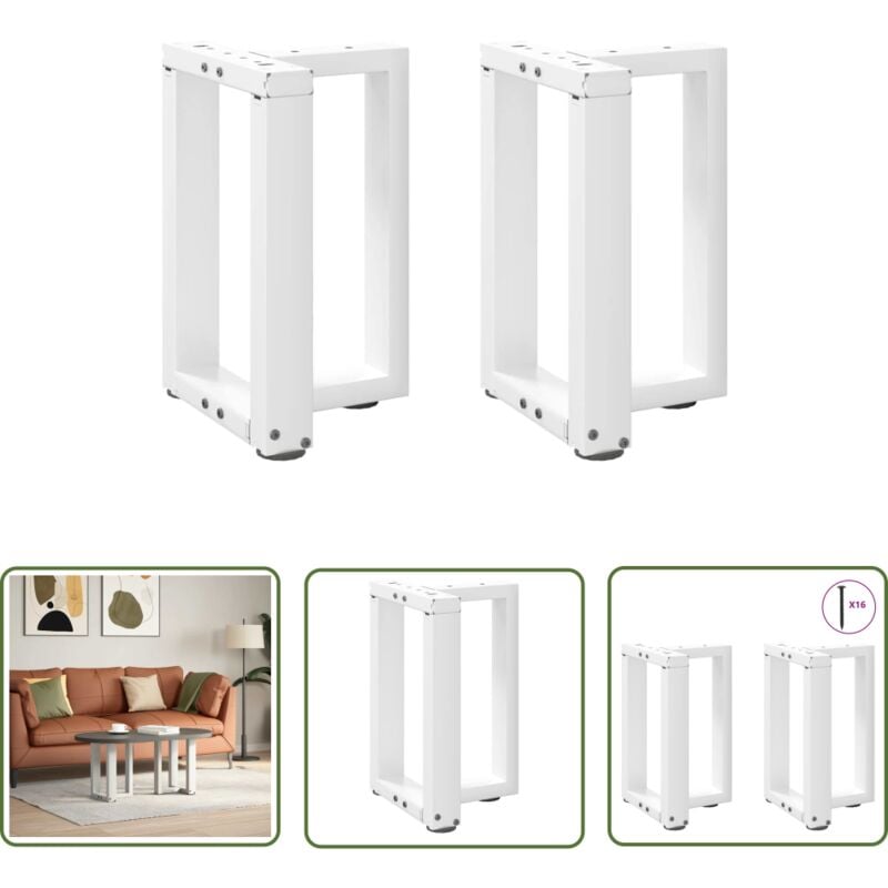 The Living Store - vidaXL Pieds de table basse forme de t 2 pcs 28x25x(42-43) cm acier