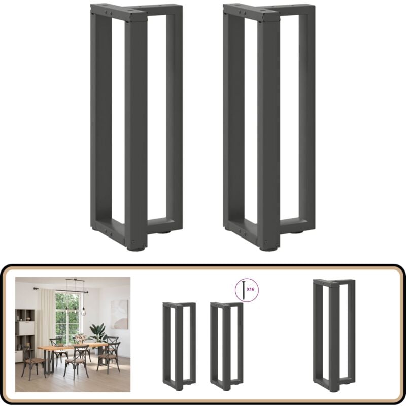 Pieds de table console forme de T 2 pcs 25x28x(72-73) cm acier - Vidaxl
