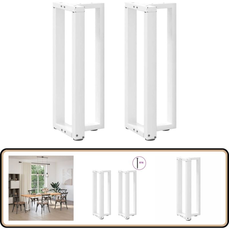 Pieds de table console forme de T 2 pcs blanc 25x28x(72-73) cm - Vidaxl