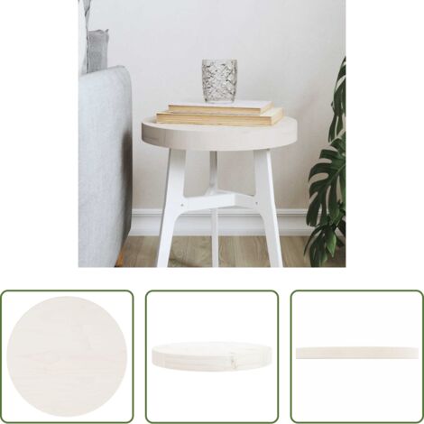 vidaXL Pino blanco -  Tablero de mesa redondo madera maciza de pino blanco Ø30x3 cm