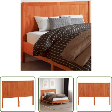 vidaXL Pino -  Cabecero de cama madera maciza de pino marrón cera 150 cm