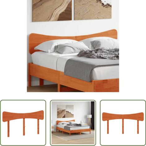 vidaXL Pino -  Cabecero de cama madera maciza de pino marrón cera 150 cm