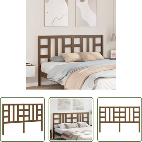 vidaXL Pino -  Cabecero de cama madera maciza de pino marrón miel 146x4x100 cm