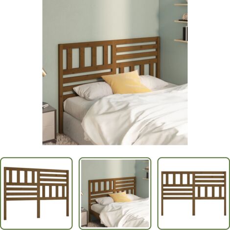 vidaXL Pino -  Cabecero de cama madera maciza de pino marrón miel 156x4x100 cm