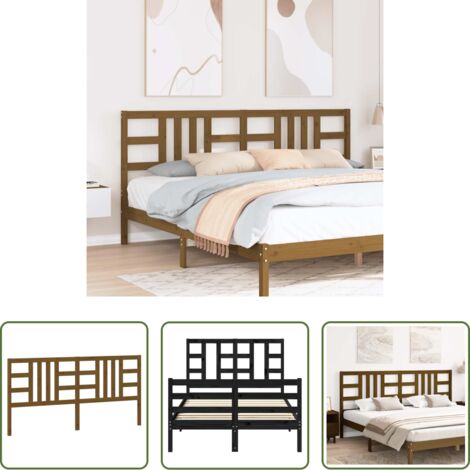 vidaXL Pino -  Cabecero de cama madera maciza de pino marrón miel 206x4x100 cm