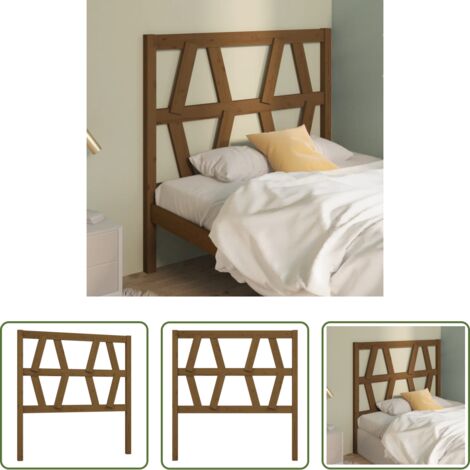 vidaXL Pino -  Cabecero de cama madera maciza de pino marrón miel 81x4x100 cm