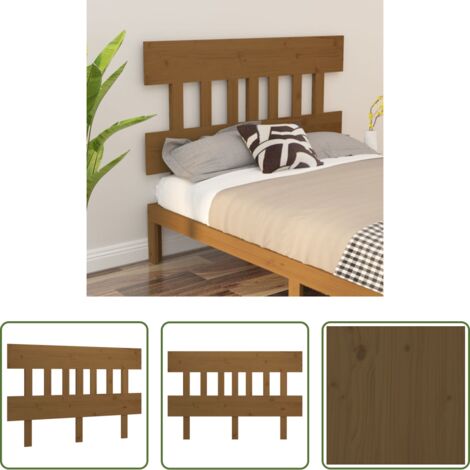 vidaXL Pino -  Cabecero de cama madera maciza pino marrón miel 123,5x3x81 cm