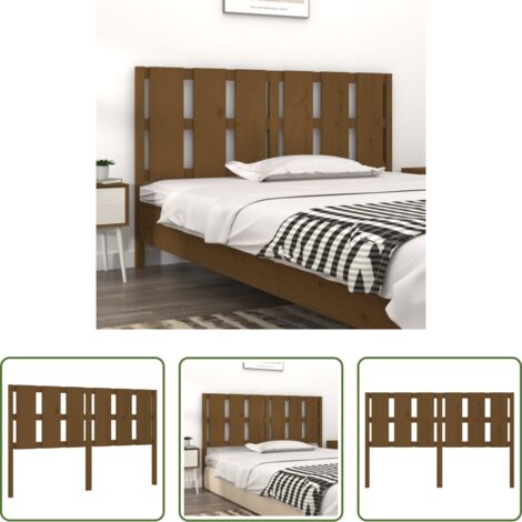 vidaXL Pino -  Cabecero de cama madera maciza pino marrón miel 155,5x4x100 cm