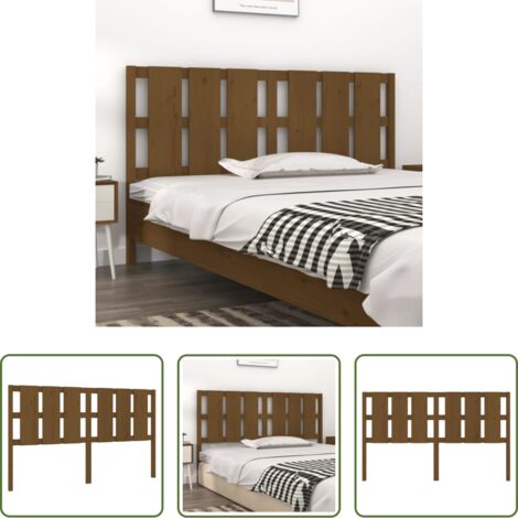 vidaXL Pino -  Cabecero de cama madera maciza pino marrón miel 185,5x4x100 cm
