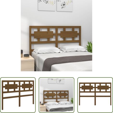 vidaXL Pino -  Cabecero de cama madera maciza pino marrón miel 205,5x4x100 cm