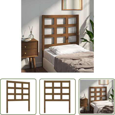 vidaXL Pino -  Cabecero de cama madera maciza pino marrón miel 80,5x4x100 cm