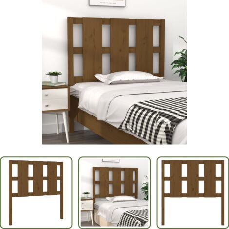 vidaXL Pino -  Cabecero de cama madera maciza pino marrón miel 95,5x4x100 cm