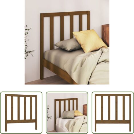 vidaXL Pino -  Cabecero de cama madera maciza pino marrón miel 95x4x100 cm
