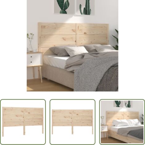 vidaXL Pino -  Cabecero madera maciza de pino 206x4x100 cm
