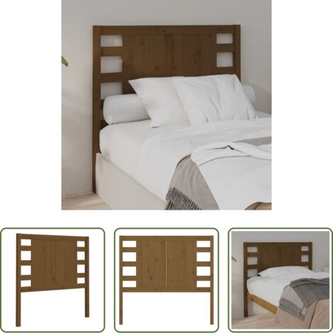 vidaXL Pino -  Cabecero madera maciza de pino marrón miel 81x4x100 cm
