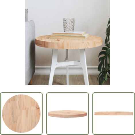 vidaXL Pino -  Tablero de mesa redondo madera maciza de pino Ø40x3 cm